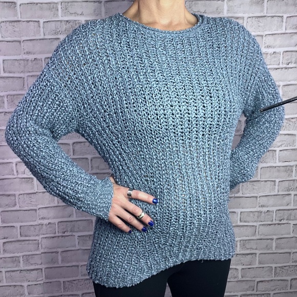 💙Like New |•Z SUPPLY•| Blue Loose Knit Oversize Sweater Size XS-Medium - Picture 2 of 13